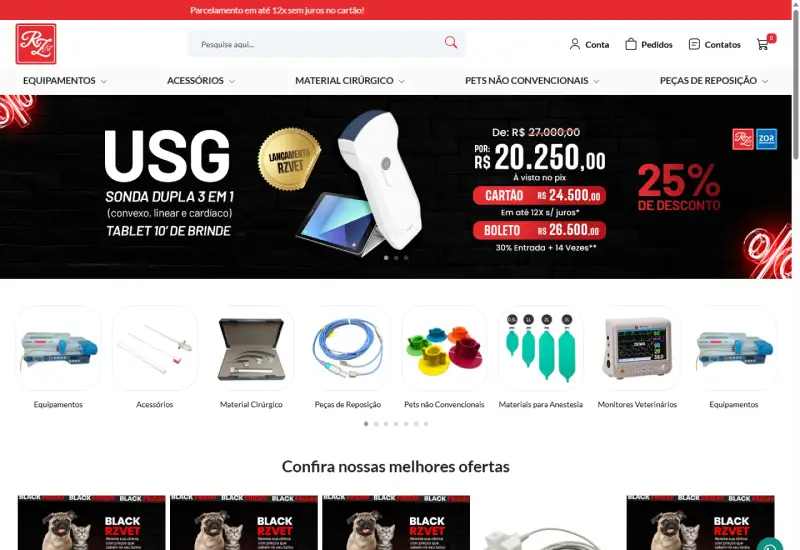 Screenshot do site RZ VET